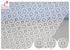China Poland Guipure Embroidered Floral Lace Fabric With Water Soluble Poly Milk Silk Azo Free wholesale