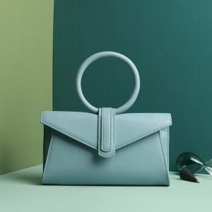 China Genuine Leather Handbags with Shoulder Strap Ring Handle Envelope Bag wholesale