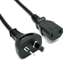 China SAA Connector C17 AU Power Cords Australia 2 Pin Plug Extension Cords 7.5A 250V Power Cables wholesale