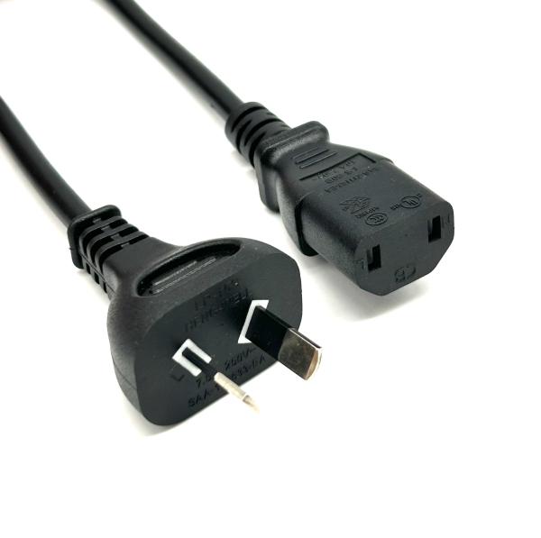 Australia 2 Pin Plug Connector C17 AU Power Cords SAA Extension Cords 7.5A 250V