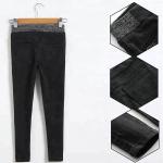 Childrens Girl Black Jeans Pants With PU Patch On Knee OEM Custom Design