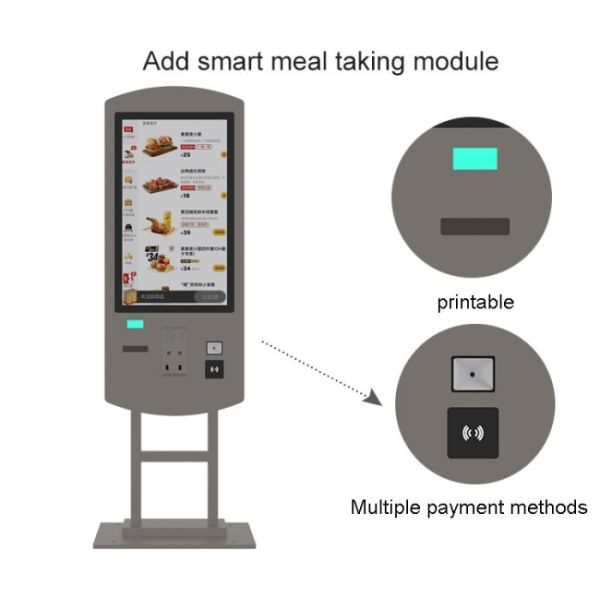 Smart Food Self Ordering Kiosk 32 Inch Android Touch Vertical Payment Supermarket Self Order Machine