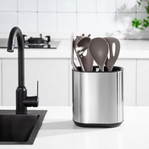 China Stainless Steel Kitchen Utensil Holder For Countertop Standing Type Flatware Organizer Caddy wholesale