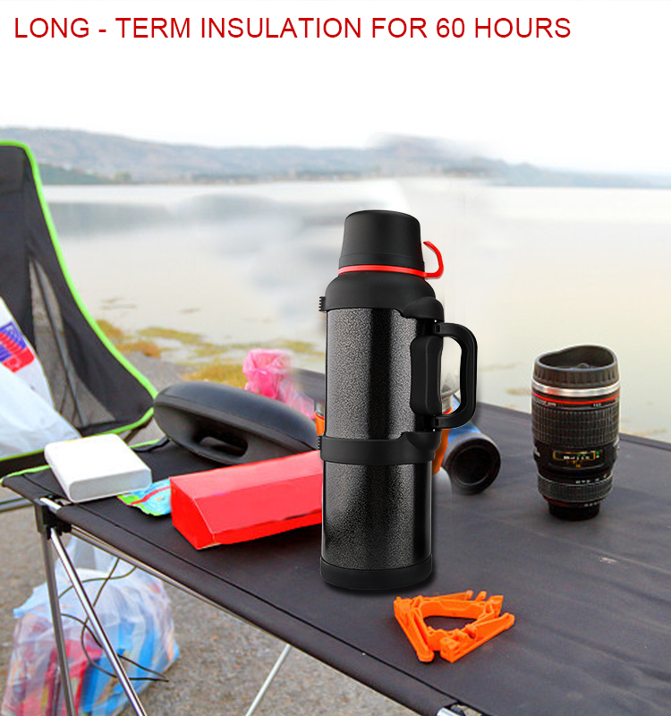 Stainless Steel Plastic Travel Water Bottle Sports Thermos Travel Pot Camping Flask 3 Litre Big Tea
