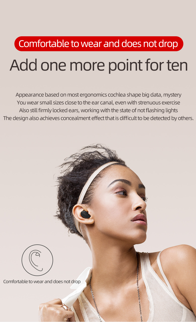 Portable A8S BLE Waterproof Wireless Earphones 280mAh battery