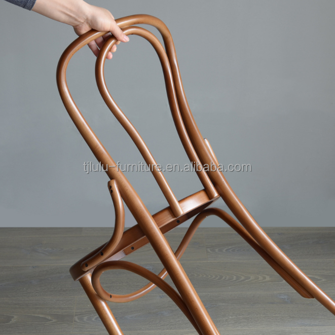 Custom Size Bentwood Stackable Dining Chairs in Mid Century French Thonet Style for Restaurants