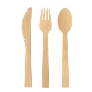China 100% Natural Eco Friendly Disposable Bamboo Cutlery Set with Pouch Bag wholesale