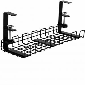 China Removable Cable Management Tray for Home Office Desk Surealong Black Wrinkle Spray wholesale