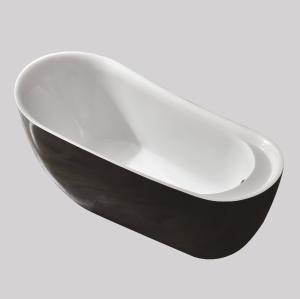 China Recycled Acrylic Freestanding Corner Black Slipper Bath Solid Surface For Small Bathrooms wholesale