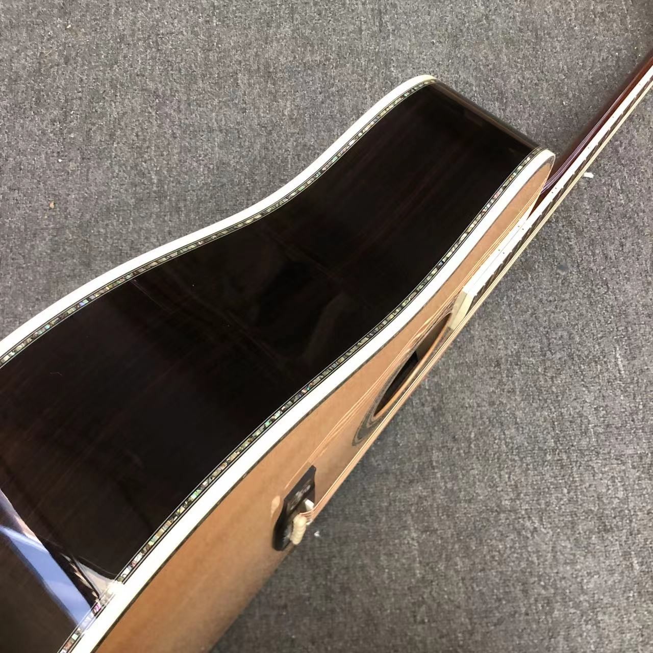 Deluxe Solid Rosewood Back Side 41 Inch D100aa Type Spruce Engraved Acoustic Guitar Abalone Inlay