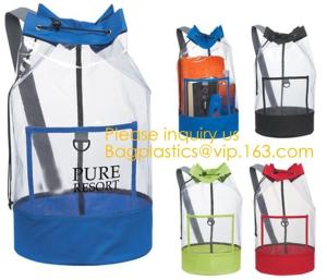 China Eco friendly Biodegradable Laundry Bags Backpack Duffel Sport Polyester String wholesale