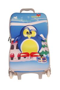 China Penguin Pattern Kids Travel Bags / Toddler Rolling Luggage Water Resistance wholesale