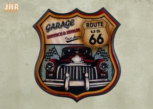 China Route US 66 Wall Decor Decorative Wood Wall Plaques Pub Sign 3D Resin Car Wall Decorations wholesale