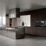 Custom Aluminum Simple Wood Veneer Wall Cabinet Kitchen Modern 304 Stainless