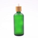 18/410 100ml Frosted Green Glass Liquor Empty Essential Oil Bottles Bamboo