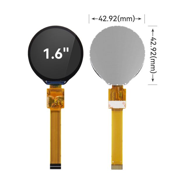 1.6 Inch Round LCD Display 400*400 Resolution Optional Touch QSPI MIPI