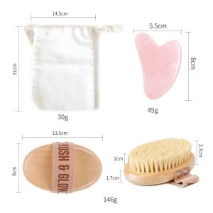 China Exfoliating Body Bath Dry Brush Kit Wooden Scrub Bath Spa Massage wholesale