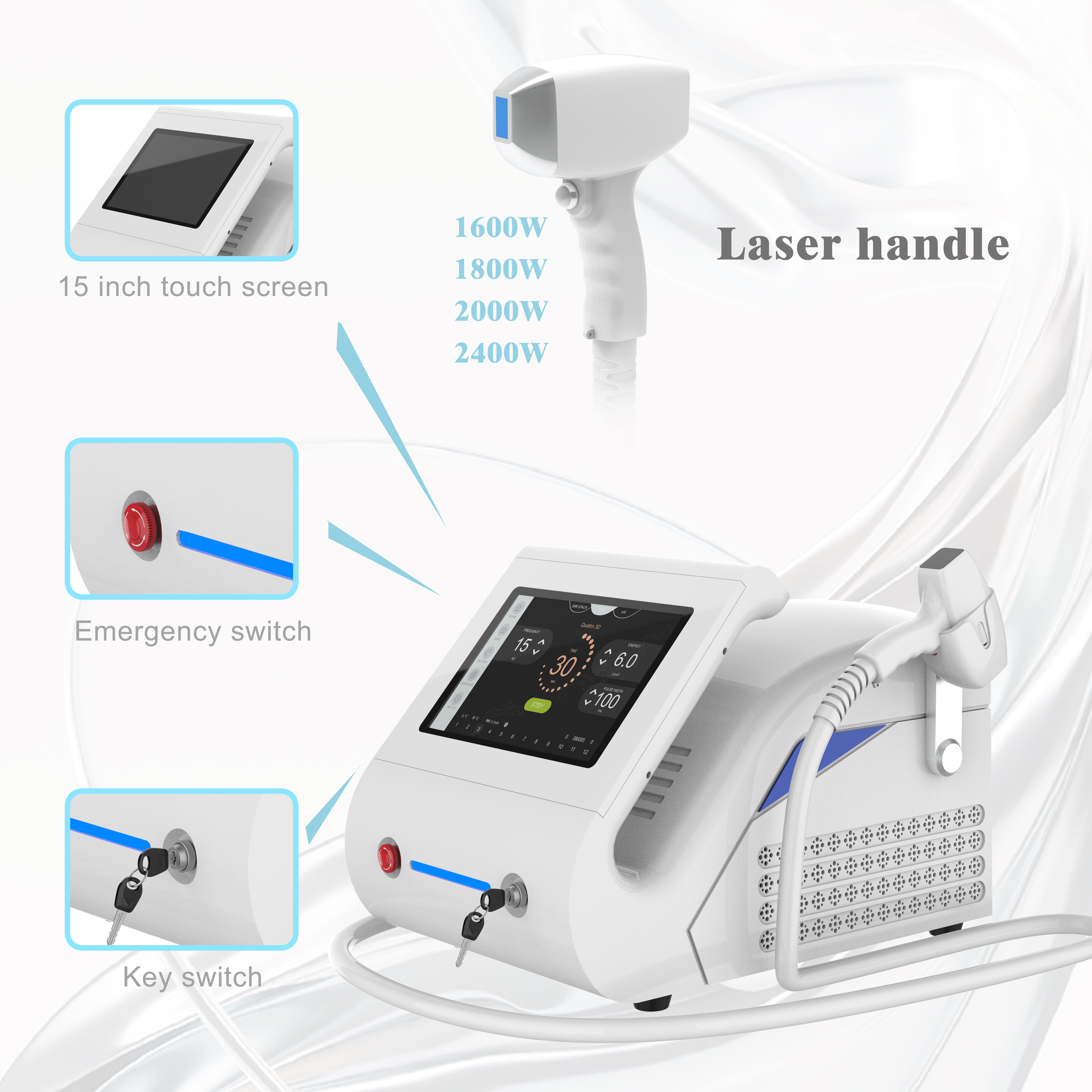 6-16 Laser Bars Hair Removal Machine for Permanent Epilation in Professional Setting