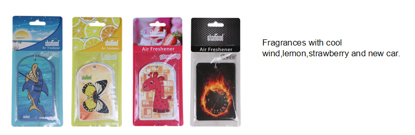 Hanging Thick Paper Car Air Freshener with Mutipul Choices Various Fragrance