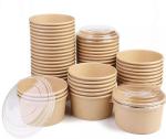 Disposable Take Away Kraft Brown Non Smell 48oz Disposable Kraft Paper Bowls