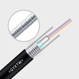 China GYXTW Light Armored Duct Fiber Optic Cable G652D OM1 OM2 OM3 Black Color wholesale