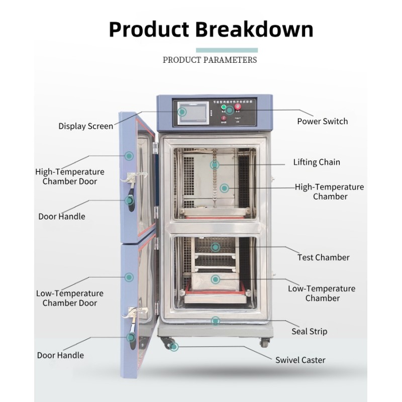 Laboratory Thermal Control Shock Testing Equipment High and Low Temperature Thermal Shock Test Chamber