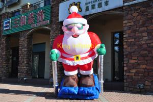 China 3m Inflatable Santa Claus Skiing Dancing Skateboarding wholesale