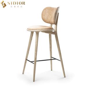 China 97cm Height Contemporary Bar Chairs Solid Wood Club Chair Bar Stools wholesale