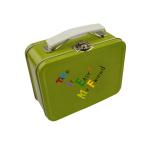 Children Kinds Love Metal Tin Lunch Box With Handle / Lock On Top