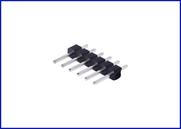 Pitch2.0 mm 1*6P straight male header connector Black Brass material Gold-plated