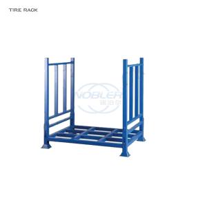 China Customized Collapsible Orange Tire Storage Rack Shelves Foldable Metal Stackable wholesale