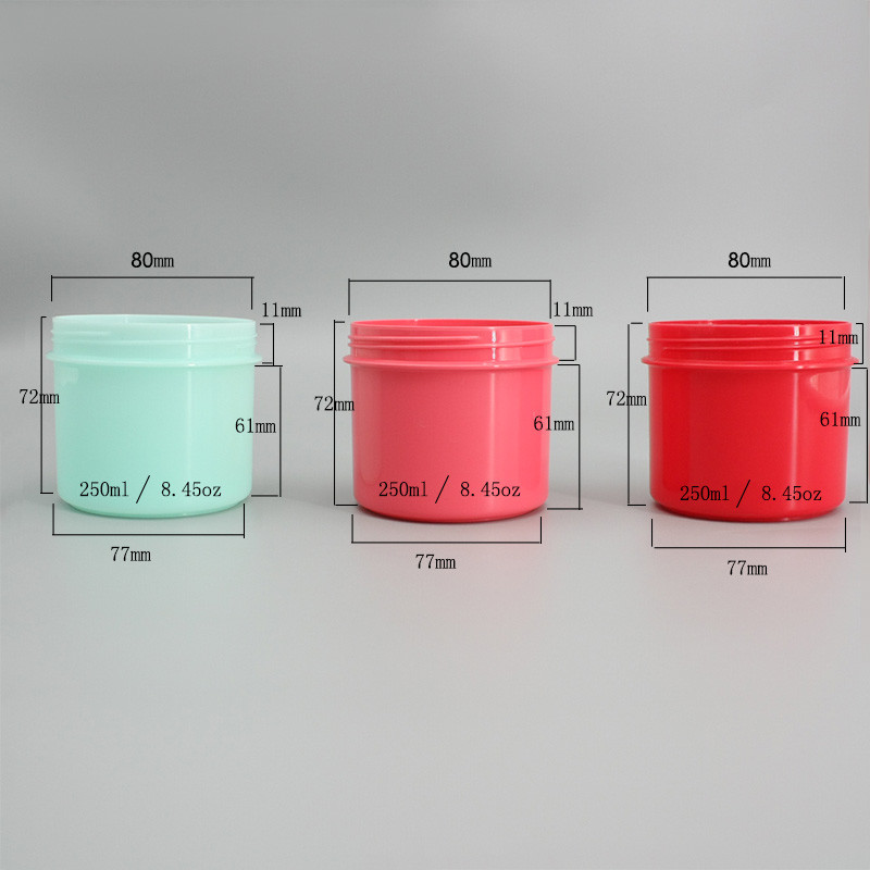 Cylindrical 72mm 8.45oz Cosmetic Cream Jars