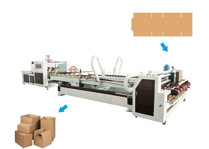 High Speed Automatic Box Folder Gluer Machine With PLC Digital Display