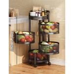 Rotating Round Kitchen Storage Rack Shelf Multifunction 3/4/5 Layers
