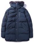 Men's parka heavy padding jacket with Removable Faux Fur Trimmed Hood