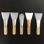 Single Eco Vegan Flat Makeup Brush Bamboo Wood Handle Silicon Facial Mask Brush