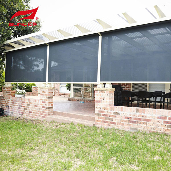 Outdoor Remote Control Waterproof Roller Blinds For Home With Insect Proof
