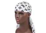 Black And White LV Silk Silky Satin Designer Durag Supplier Wholesale
