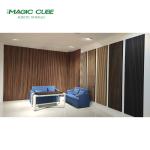 Customized Veneer Wood Slat Acoustic Panels Lightweight With Pet Felt Blacking
