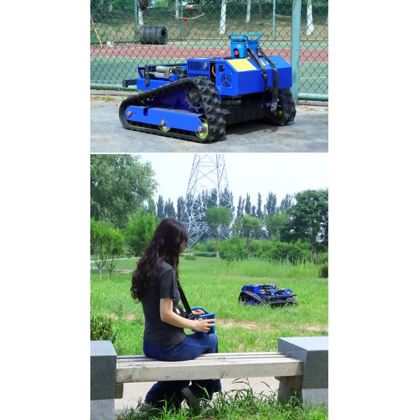 Gasoline Engine 4-Stroke Single Cylinder Cordless Slope Crawler Lawn Mower with 550MM Cutting Width and 45 Gradeability