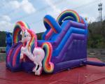 Durable PVC Inflatable Unicorn Bouncy House For Birthday Party Quadruple