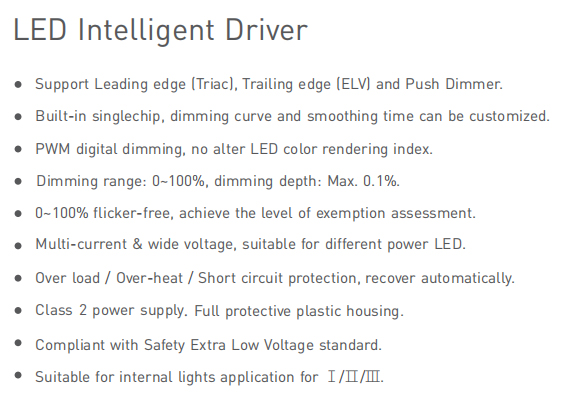 PWM Digital Dimming Triac Dimmable LED Driver 300mA - 900mA 30W 200-240V Input