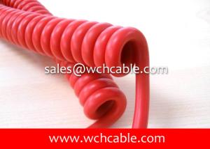 China 300V TPU Curly Cable UL20549 16AWG 3C OD5.3mm FT2 Glossy Black L=330mm wholesale