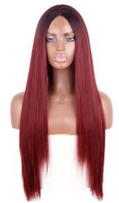 China Blonde Straight Natural Human Hair Wigs Extensions Red Color on sale
