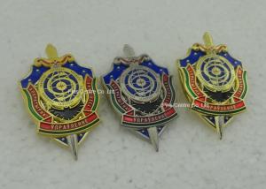 China Hard Enamel Army Badges , Die Struck Zinc Alloy 3D Police Badge With Transparent Military on sale