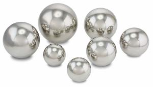 China 7 Piece Garden Sphere Solid Metal Ball 2 3/8&quot; - 4 3/4&quot; Mirror Polished Silver wholesale