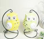 Ceramic Creative Gifts Owl Candle Holder for Home Decoration