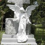 Cemetery Angel Statue Monument Marble Sculpture Cross Tombstone Grave Yard Stone