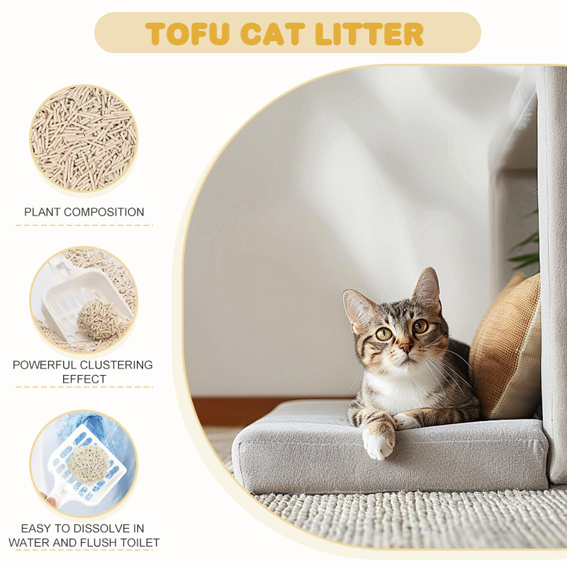 Tofu Flush Kitty Litter Down Toilet Odor Control Cat Litter Sand