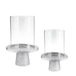 Black Stand Clear Glass Cover 300MM Decorative Candle Holder
